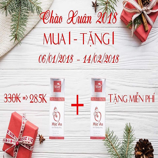 Khuyến mãi chào xuân 2018: Mua 1 tặng 1 khi mua DDVSPN Mộc An chỉ với 285k